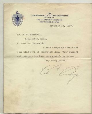President Calvin Coolidge Typed Letter Signed