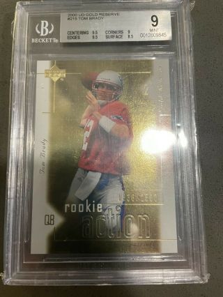 2000 Ud Gold Reserve 215 - Tom Brady Rc Rookie /2500 Bgs 9 W/ 9.  5 Subs