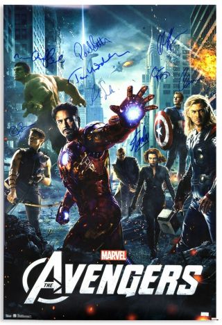 Avengers Cast Signed Poster Celebrity Authentics 