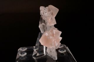 CLASSIC Pink Fluorite on Quartz Crystal GERSTENEGG,  SWITZERLAND - Ex.  Lockhart 2