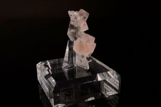 CLASSIC Pink Fluorite on Quartz Crystal GERSTENEGG,  SWITZERLAND - Ex.  Lockhart 6