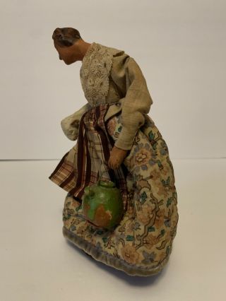 Rare Vintage French Terracotta Dressed.  Santon de Provence.  Signed ASIS Lady 3