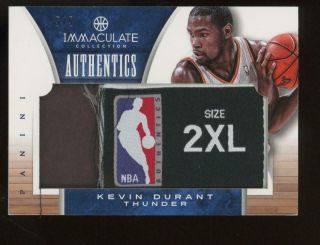 2012 Panini Immaculate Authentics Kevin Durant Nba 2xl Tag Patch Jersey 5/5