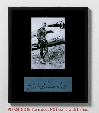 Eddie Rickenbacker Matted Autograph & Photo Wwi Fighter Ace Medal Of Honor