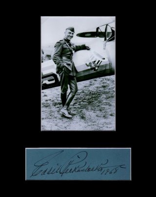 Eddie Rickenbacker Matted Autograph & Photo WWI Fighter Ace Medal of Honor 2