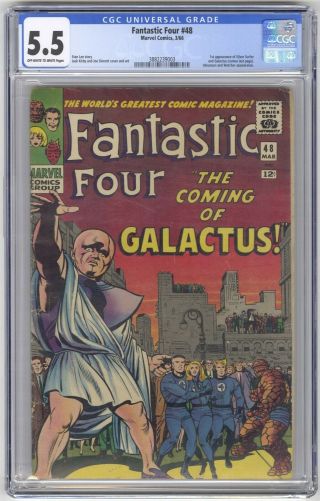 Fantastic Four 48 Cgc 5.  5 Vintage Marvel Comic Key 1st Galactus & Silver Surfer