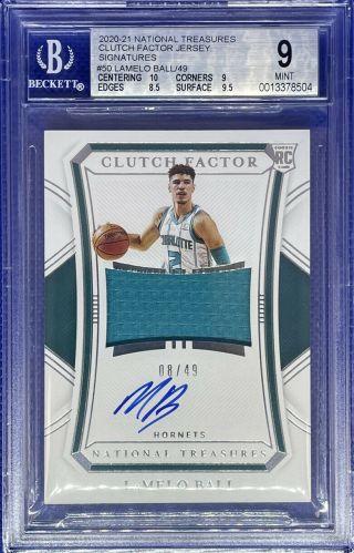 2020 - 21 National Treasures Lamelo Ball Rpa Clutch Factor /49 Rc Bgs 9 Auto 10