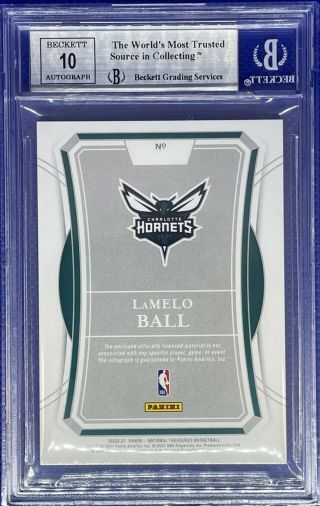 2020 - 21 National Treasures LAMELO BALL RPA CLUTCH FACTOR /49 RC BGS 9 AUTO 10 2