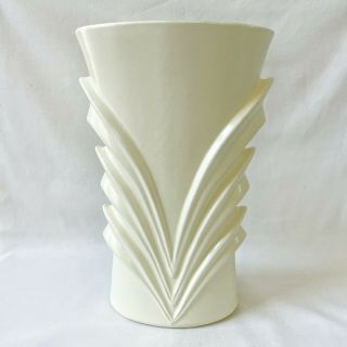 Vintage Red Wing Usa Pottery Art Deco Cream Vase M - 1461