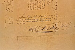 JAMES HAMILTON & JOHN LUKENS - LAND GRANT DOCUMENT SIGNED 07/07/1762 Governor PA 4