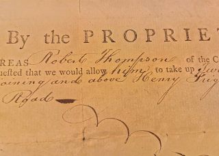 JAMES HAMILTON & JOHN LUKENS - LAND GRANT DOCUMENT SIGNED 07/07/1762 Governor PA 5