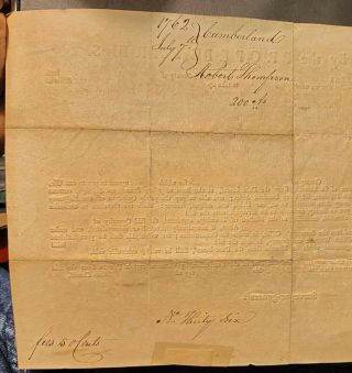 JAMES HAMILTON & JOHN LUKENS - LAND GRANT DOCUMENT SIGNED 07/07/1762 Governor PA 6