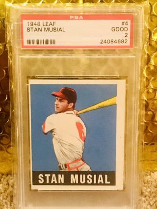 1948 Leaf Stan Musial 4 Psa 2 Good.  Make Offer,  Invest