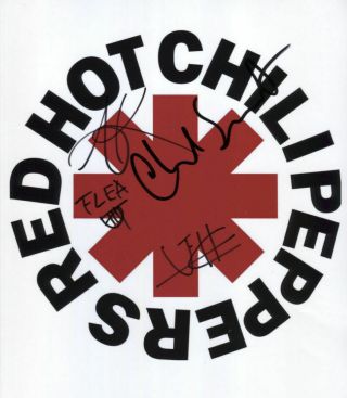 Red Hot Chili Peppers Signed 8 X 10 Photo In Person,  Hologram