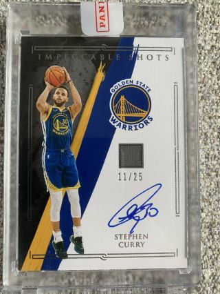2020 - 21 Impeccable Shots Stephen Curry On Card Auto /25