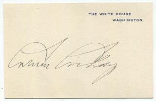 1924 President Calvin Coolidge Signed White House Card