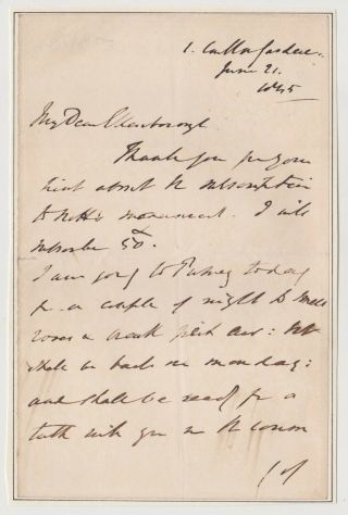 Prime Minister Lord Goderich Handwritten Letter