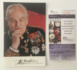 Prince Rainier Of Monaco Signed Autographed 4x6 Photo Jsa Certified