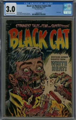 Black Cat Mystery Comics 50 Cgc 3.  0 Cream To Off - White Pages 1954