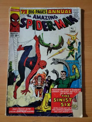 The Spider - Man Annual 1 Good - Very Good Vg 1964 Marvel Comics