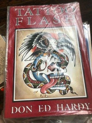 Don Ed Hardy Tattoo Flash Book Rare 2006 Xl Paperback Book Tattoo Collector