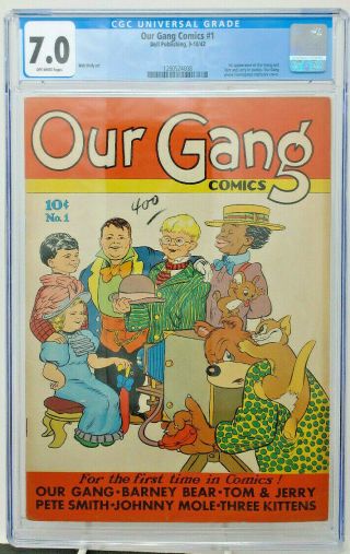 Our Gang Comics 1 Dell 1942 Cgc 7.  0 1st Appearance Of Our Gang