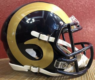 Nfl Throwback Los Angeles Rams Riddell Mini Speed Football Helmet & Facemask