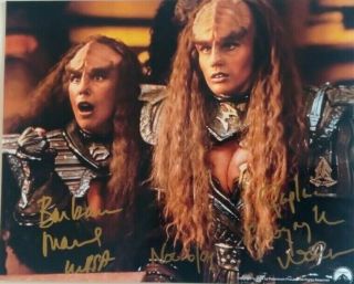 Star Trek Dually Signed Picture Of Duras Sisters,  Barbara March & Gwynyth Walsh