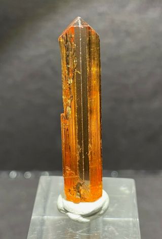 Gem - Quality 4 Cm Vibrant Orange Imperial Topaz Crystal: Ouro Preto,  Mg,  Brazil