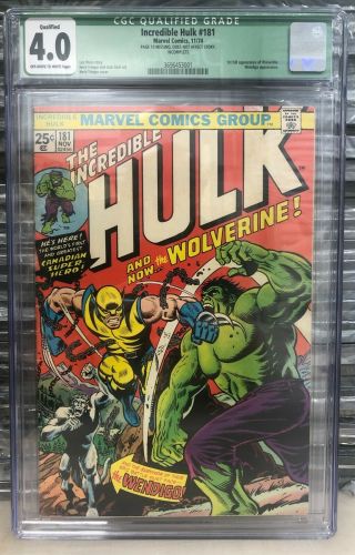 The Incredible Hulk Comic 181 Cgc Graded 4.  0 1st Wolverine (green Label)