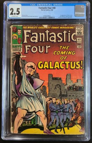Fantastic Four 48 Cgc 2.  5 Ow Marvel Comics 1966 1st Appearance Silver Surfer