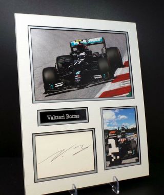 Valtteri Bottas Mercedes Racing Driver F1 Signed Mounted Photo Display Aftal