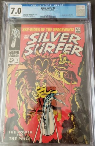 Silver Surfer 3 Cgc 7.  0,  1st Appearance Of Mephisto