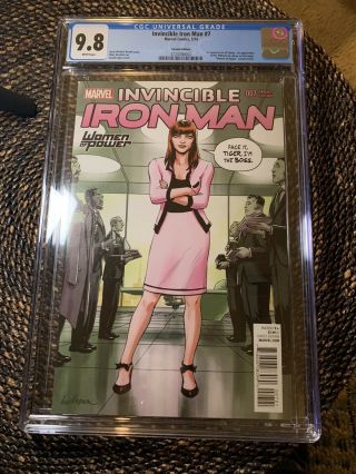 Invincible Iron Man 7 (2016) Cgc 9.  8 1st App Riri Williams Variant Cover