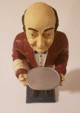 Tall Resin Statue Of The Old Man Butler/Waiter With Serving Tray 2