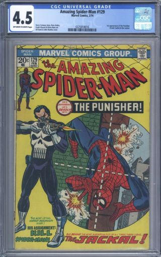 Spider - Man 129 Vol 1 Cgc 4.  5 Really Book 1st App Of The Punisher