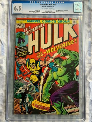 Incredible Hulk 181 Cgc 6.  5 - 1st Wolverine Appearance - Mvs Complete - Mcu