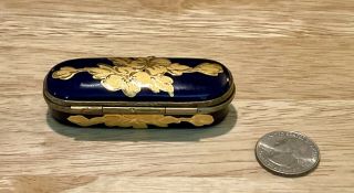 Limoges France Hinged Trinket Box,  Cobalt Blue/gold,  Decor Unique Peint Main Gr