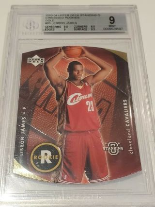 Rare Lebron James Beckett Graded Rookie Card Standing O Gold Foil Embossed