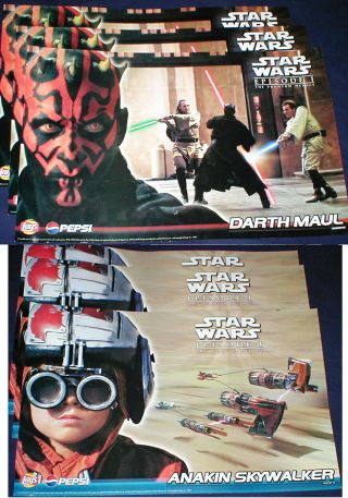 6 Star Wars Episode 1 Promo Posters Pepsi Lays Darth Maul Anakin 3 Of Each 17x11