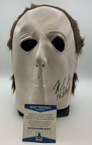 Nick Castle Signed Halloween Michael Mask Autograph Beckett Bas 1 The Shape