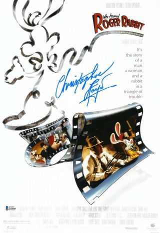 Christopher Lloyd Judge Doom Signed Who Framed Roger Rabbit 12x18 Auto Beckett 1