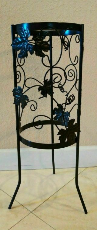 Plant/candle Stand Partylite Seville Grape Leaf Wrought Iron 25 " Tall W/tag Htf