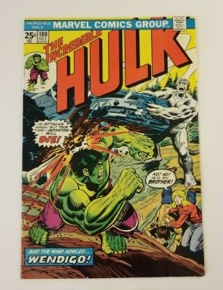 The Incredible Hulk 180,  Oct 1974,  Fn,  1st App Wolverine (mark 