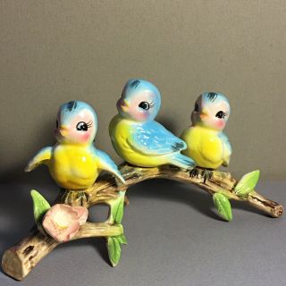 Vintage Norcrest Bluebirds On Branch Repairs And Damage,
