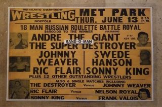 Mid - Atlantic Wrestling Poster 18 Man Battle Royal Featuring Andre The Giant