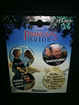 The Princess Bride Movie Carded Set Of 4 Round Buttons Set 1 - Buttons