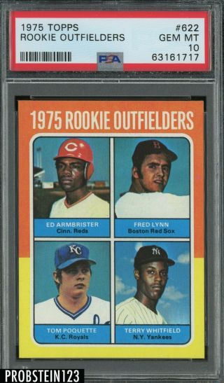 1975 Topps 622 Rookie Outfielders Fred Lynn Red Sox Rc Psa 10 " High End "