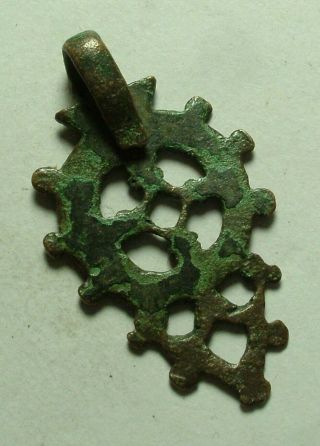 Rare Medieval Crusader Era Open Work Cross Pendant Artifact Intact