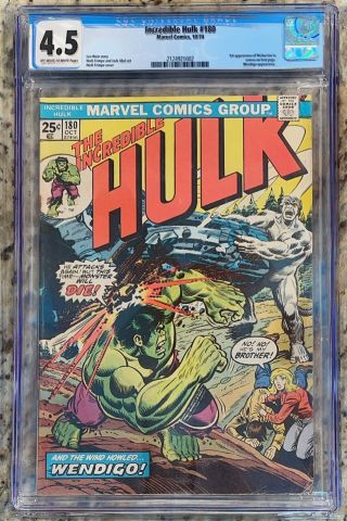 Incredible Hulk 180 Cgc 4.  5 Oww Pages 1st Appearance Wolverine